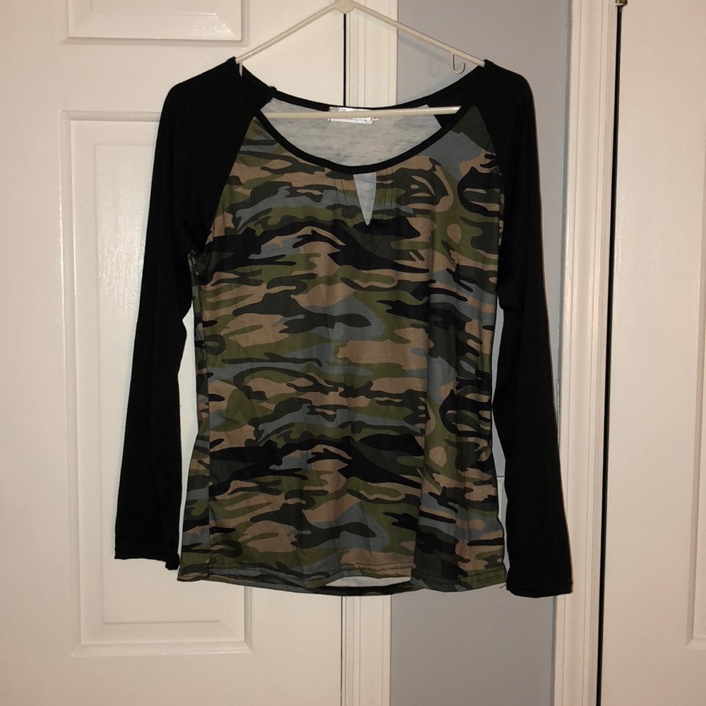 army print long sleeve shirt